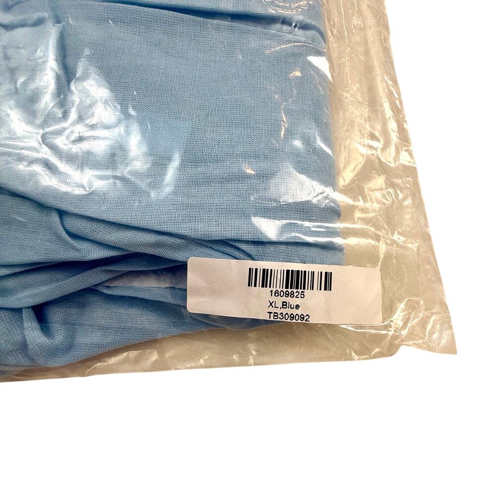 NWT Women's Baby Blue Pants Loose Fit Button Crochet Trim Elastic Waist Pockets - Picture 13 of 16